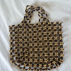 Madewell Beaded Mini Bag - Brown and Tan